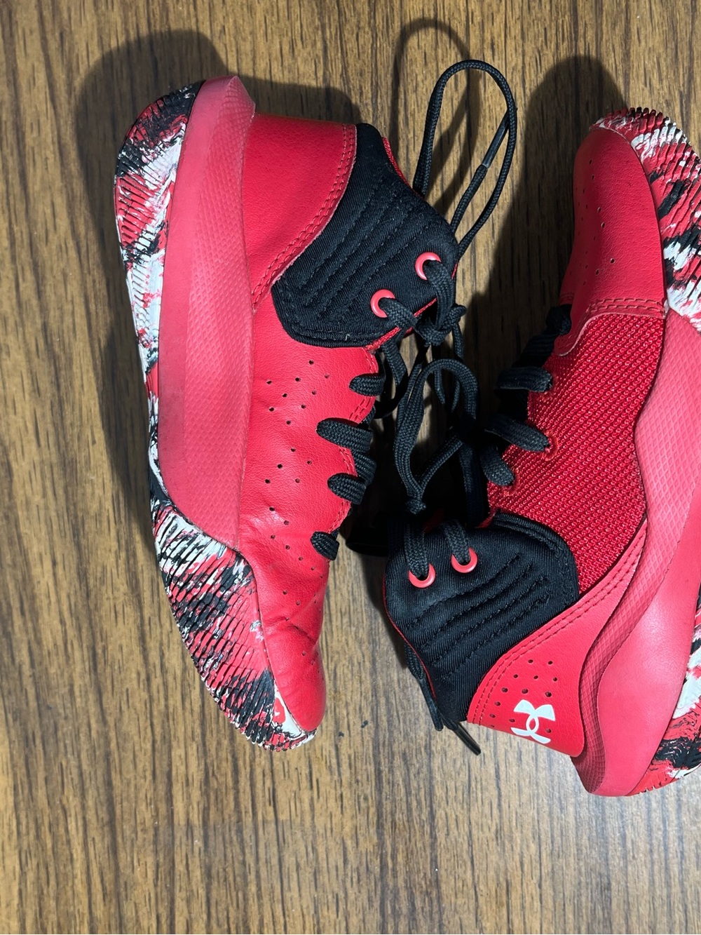 Under Armour Jet '21 Kids Red Synthetic Basketball Shoes US Size 12K 3024795-600